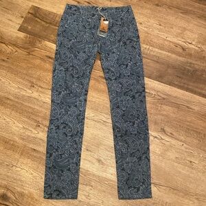 Prana Womens Vintage Blue Paisley Corduroy Pants 4 NWT